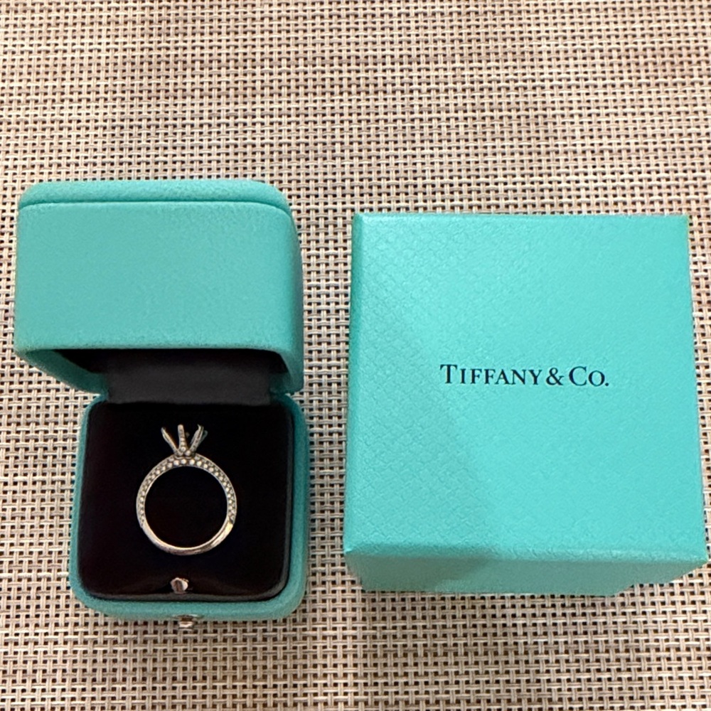 Tiffany & Co. Pavé® Setting Platinum Engagement Ring Mount (Size 5.5) - Picture 9 of 17